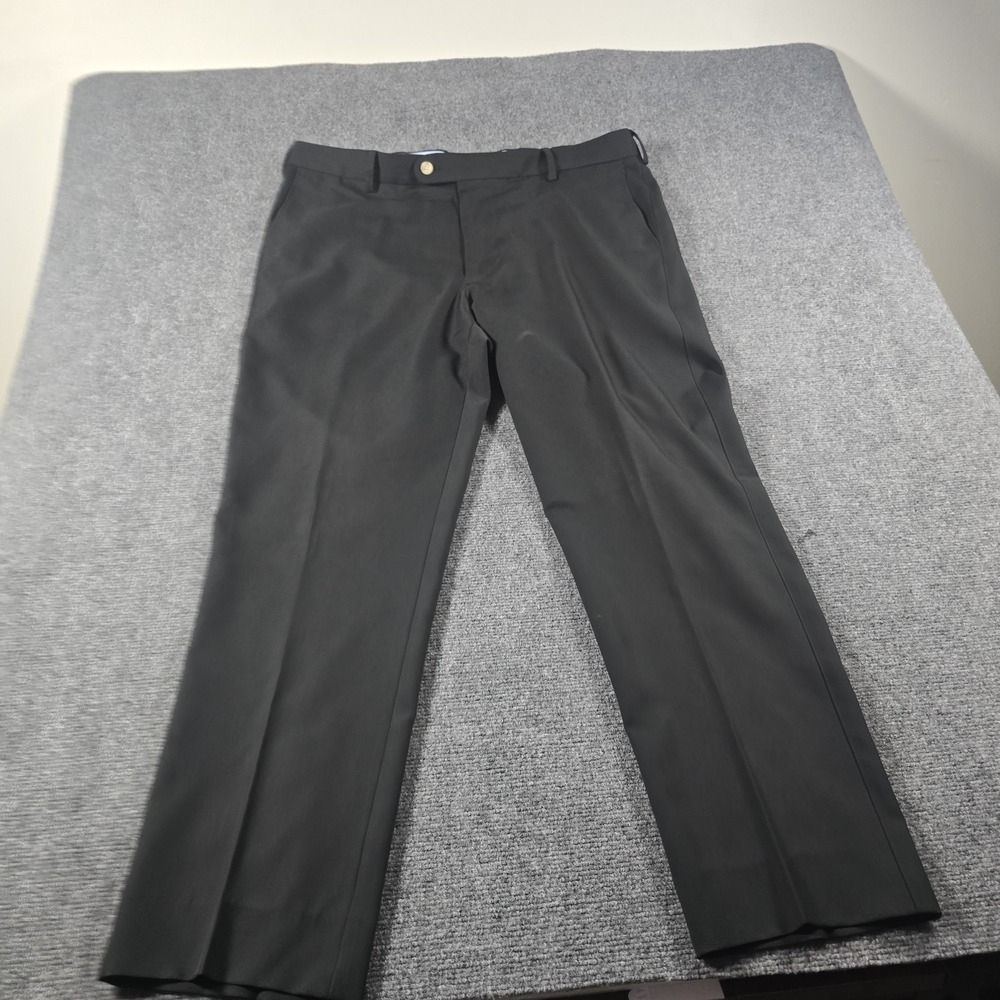Peter Millar Men's Black Golf Pants 36x34 Performance Stretch Flat Front